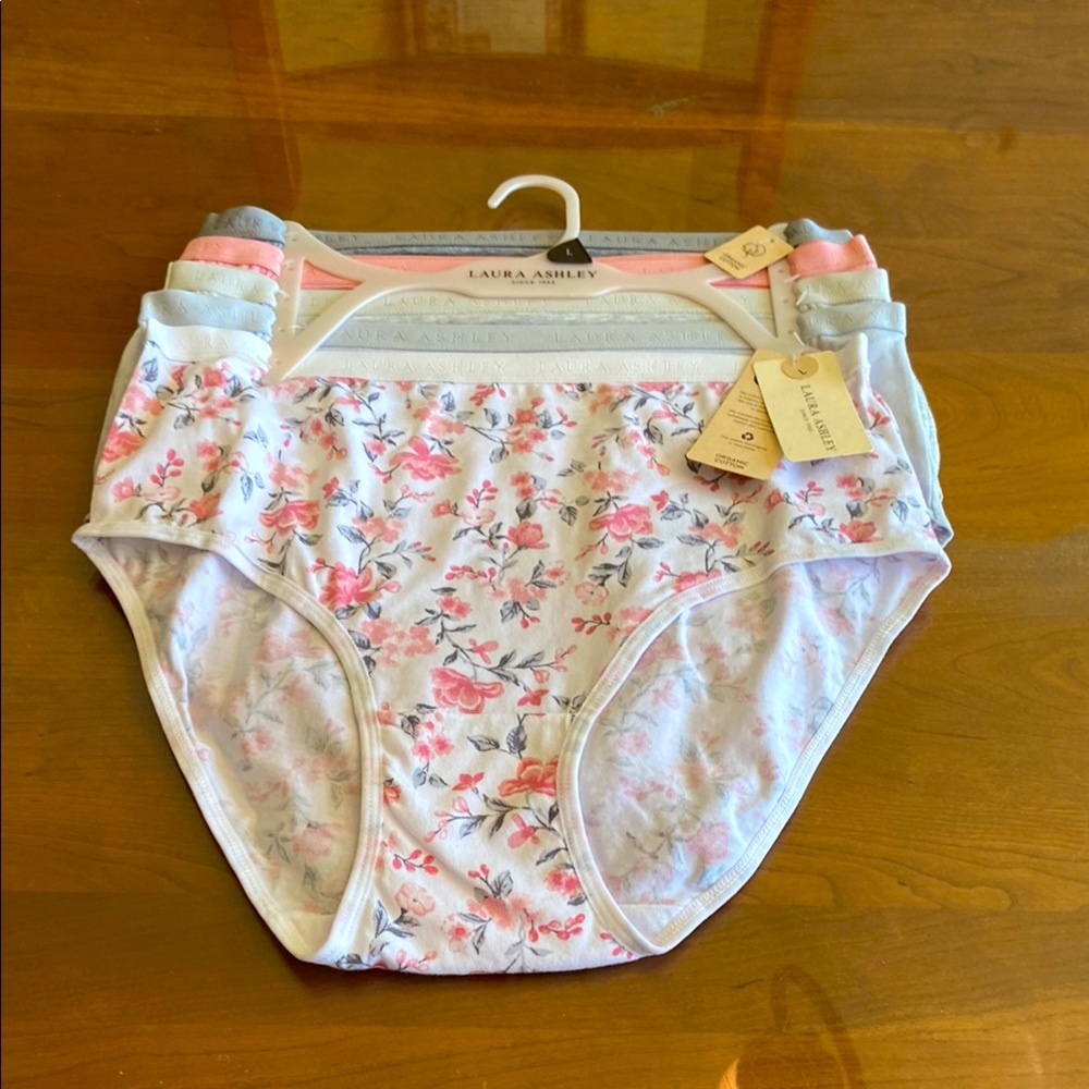 Laura Ashley Women’s Floral Cotton Briefs. Five pairs.